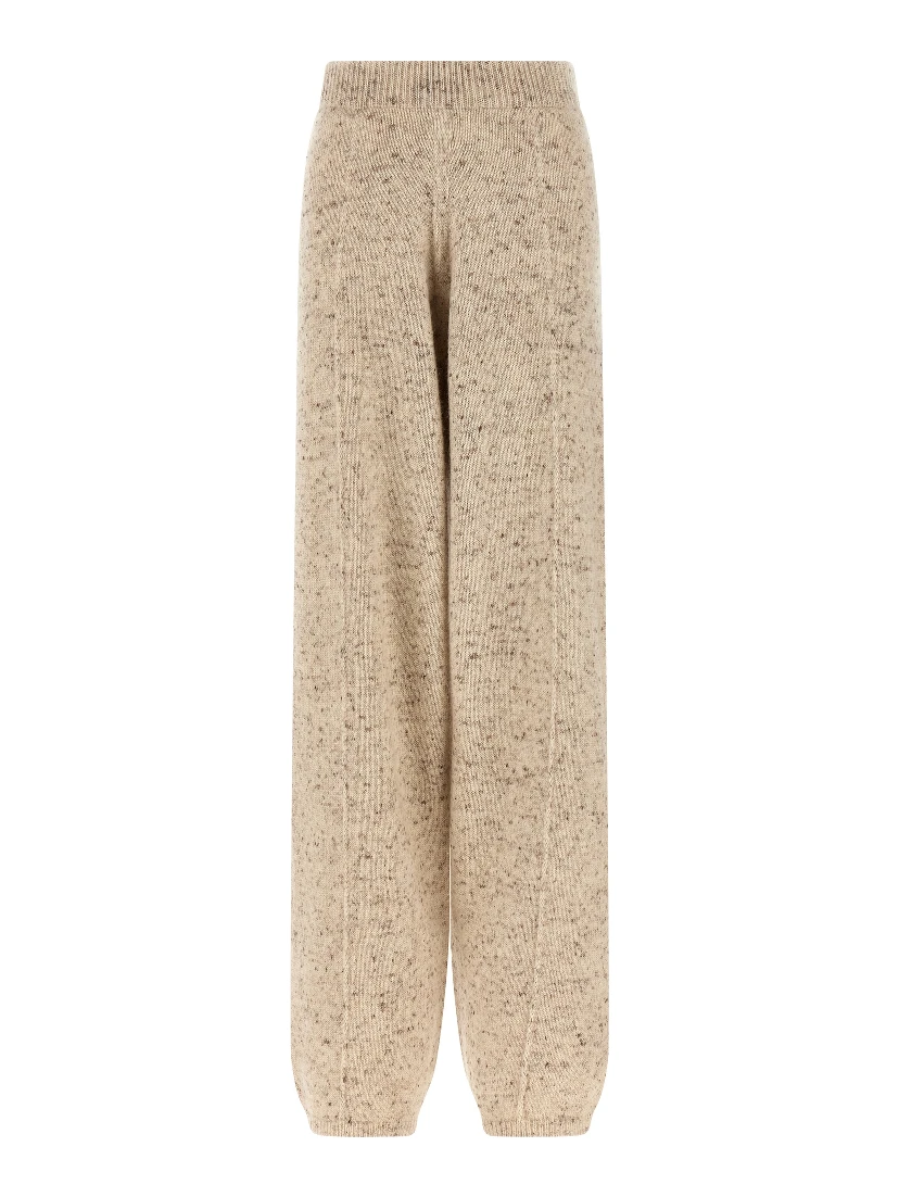 Beige Wool Athletic Pants