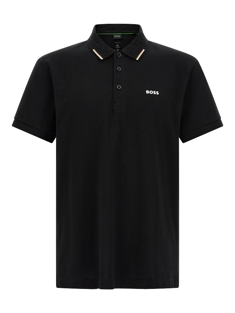 Black Cotton Polo Shirt