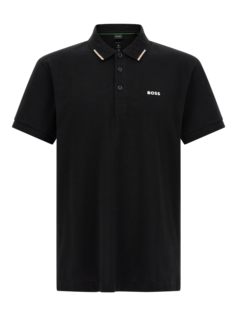 Black Cotton Polo Shirt