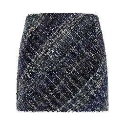 Blue Wool Long Skirt