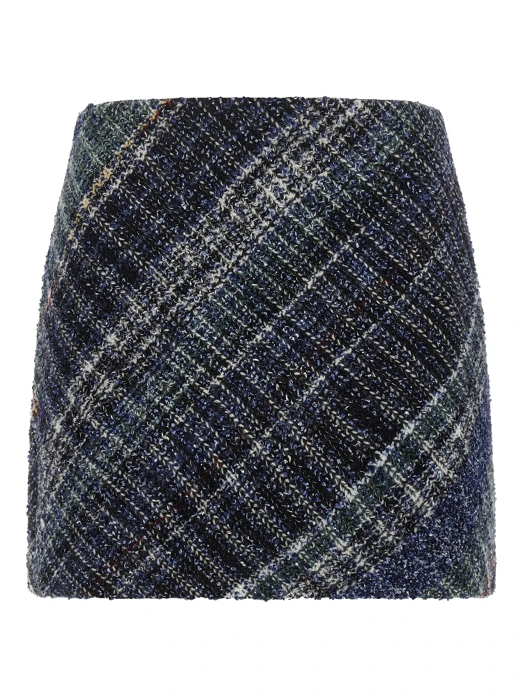 Blue Wool Long Skirt