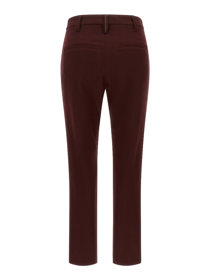 Bordeaux Cotton Casual Pants