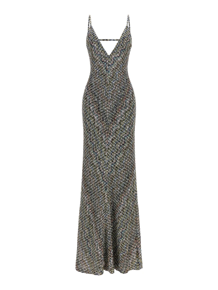 Multicolor Viscose Long Dress