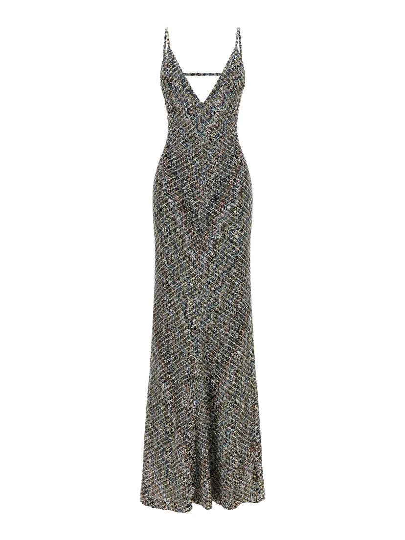 Multicolor Viscose Long Dress