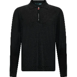 Black Wool Polo Shirt