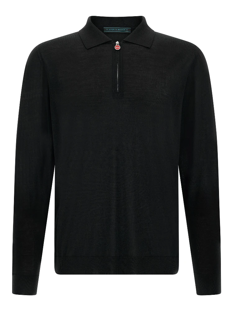 Black Wool Polo Shirt