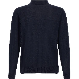 Blue Wool Polo Shirt