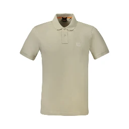 Beige Cotton Men's Polo