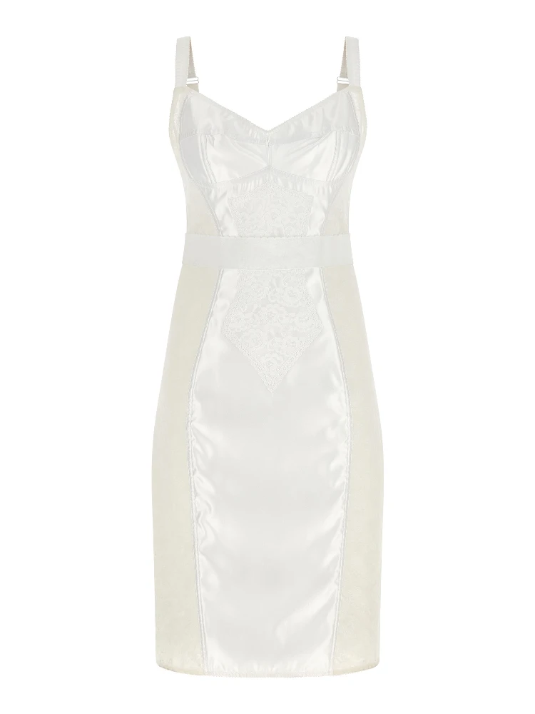 White Polyamide Midi Dress