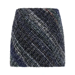Blue Wool Long Skirt