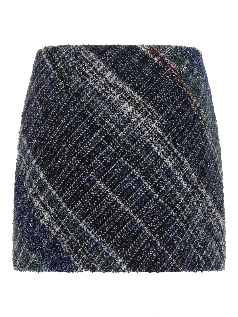Blue Wool Long Skirt