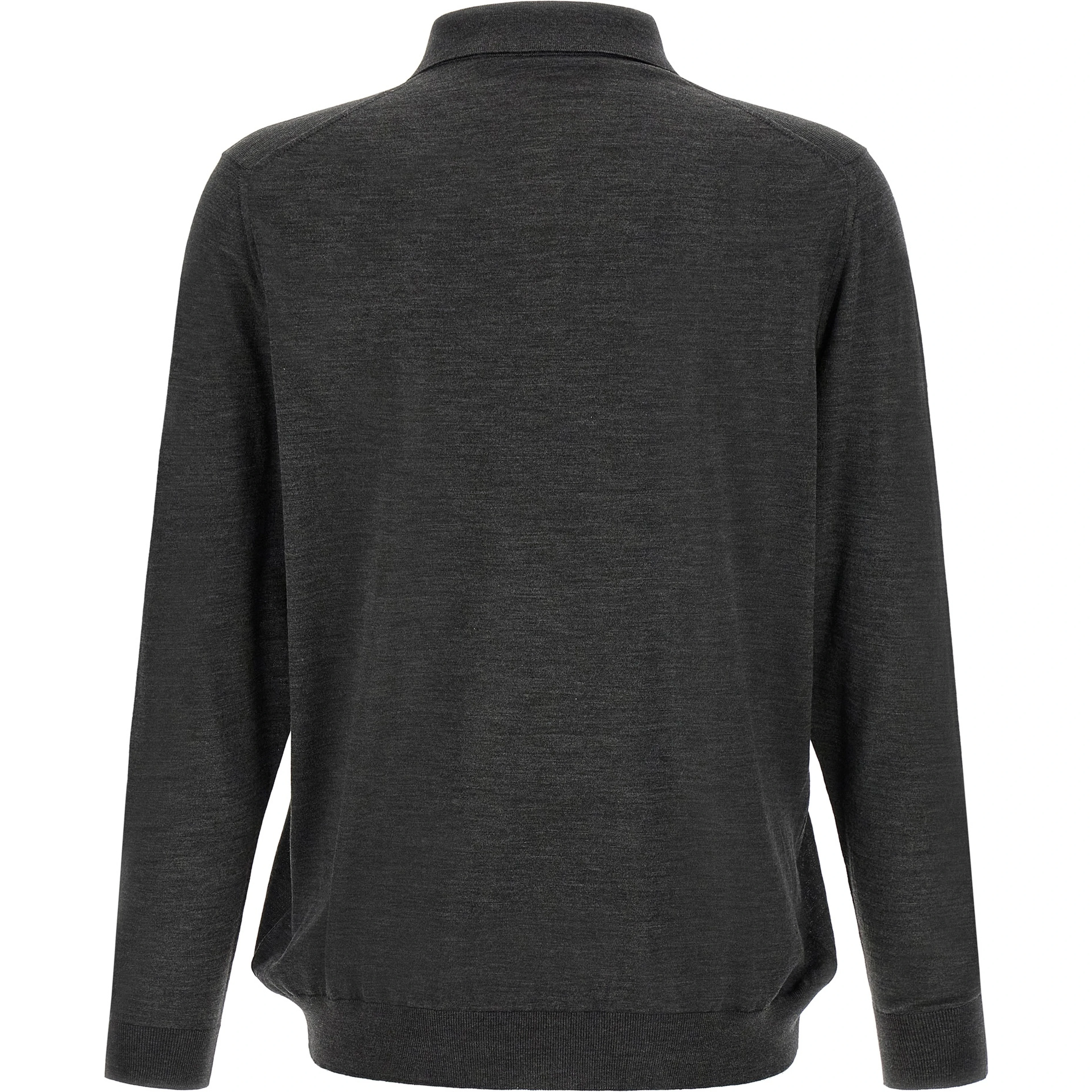 Gray Wool Polo Shirt
