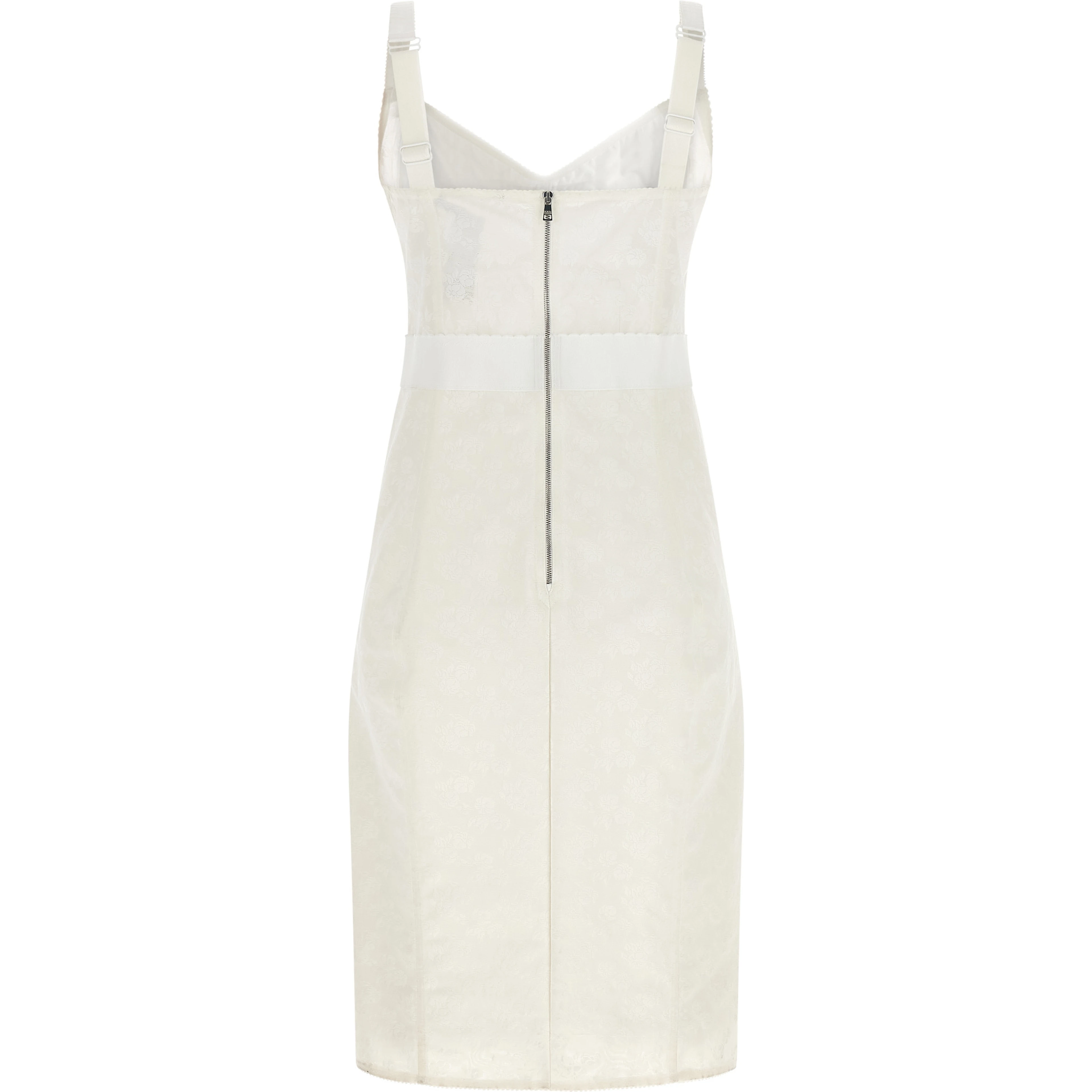 White Polyamide Midi Dress