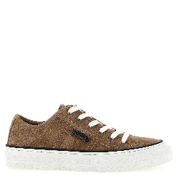 Brown Leather Low Top Sneakers