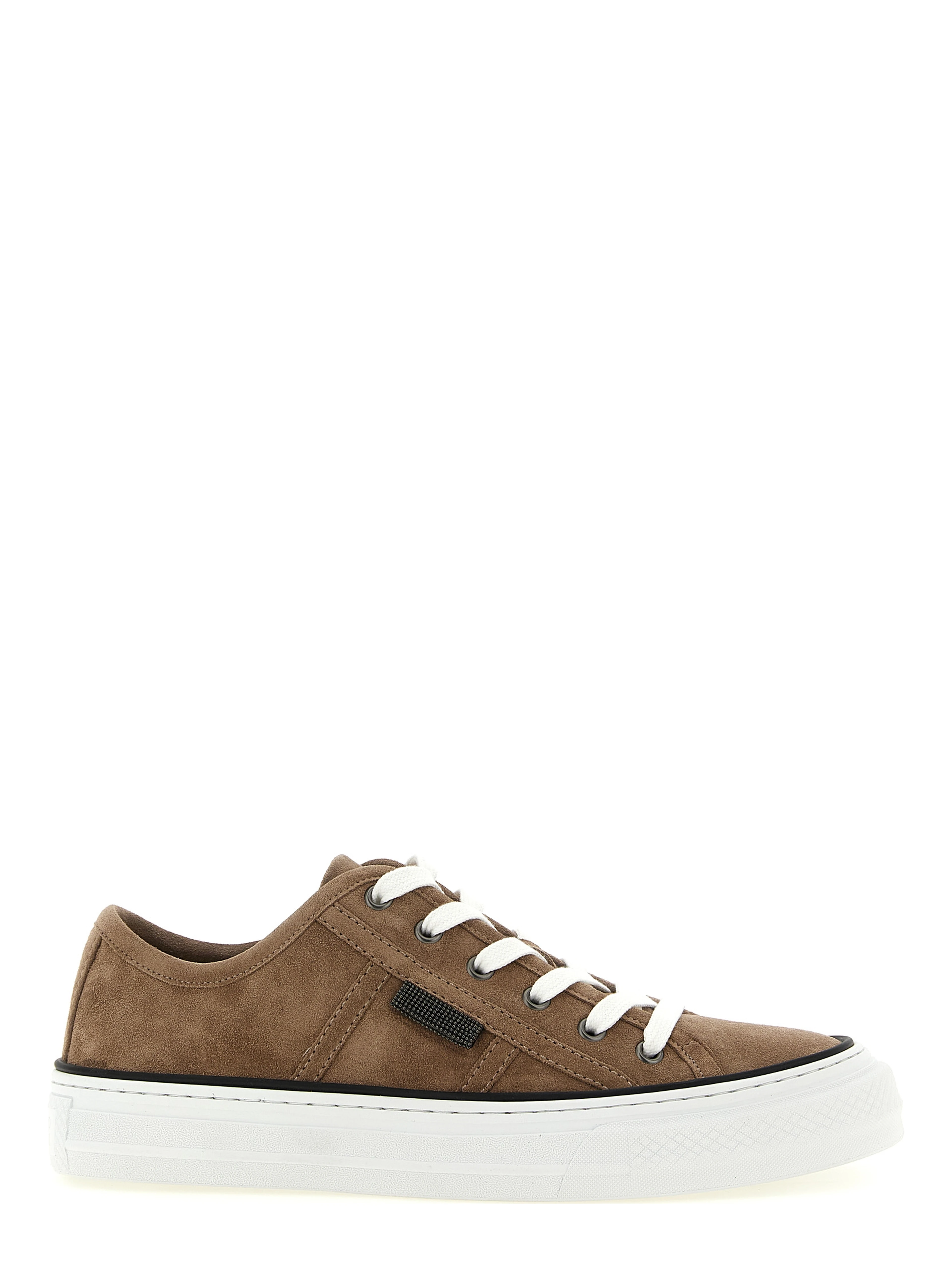Brown Leather Low Top Sneakers