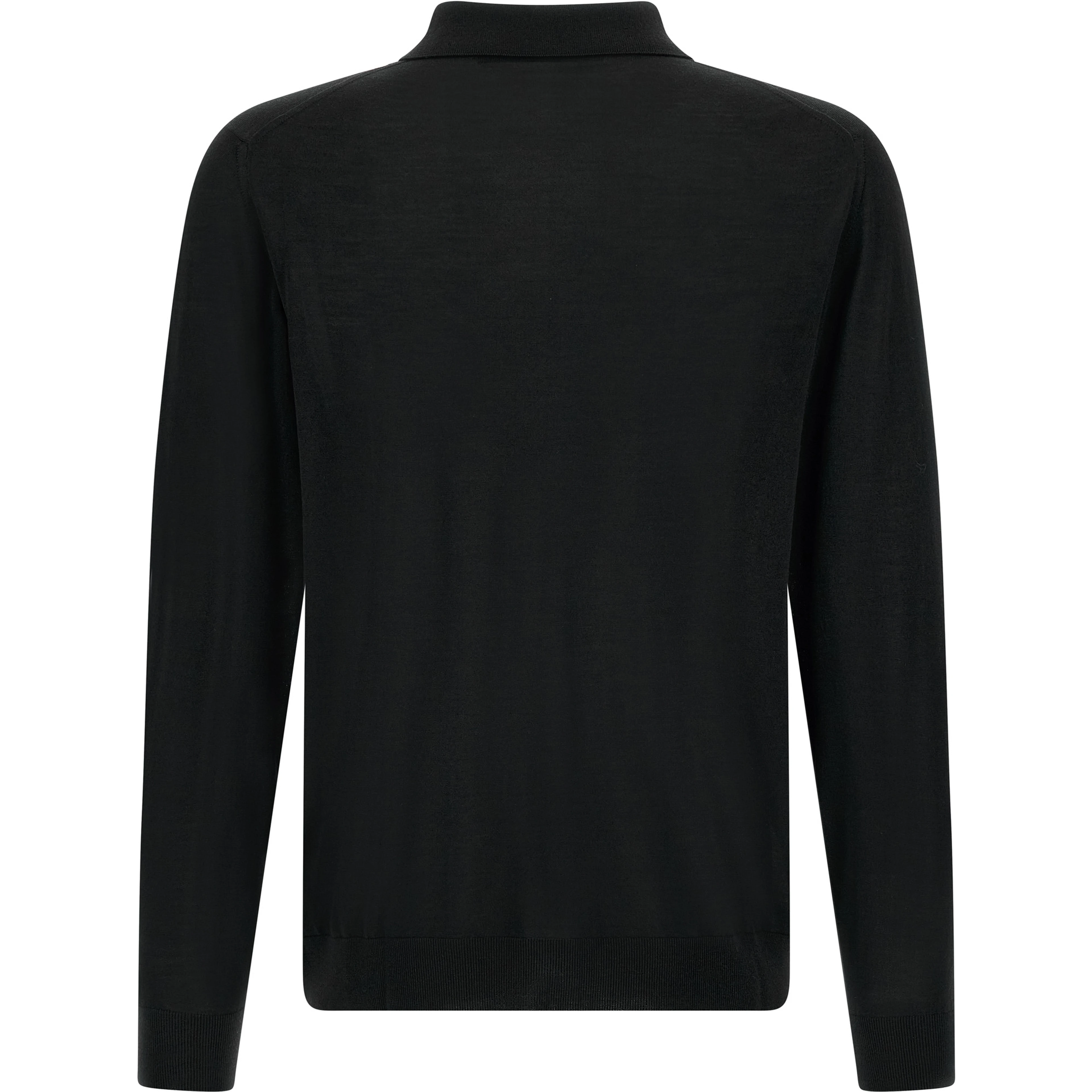 Black Wool Polo Shirt