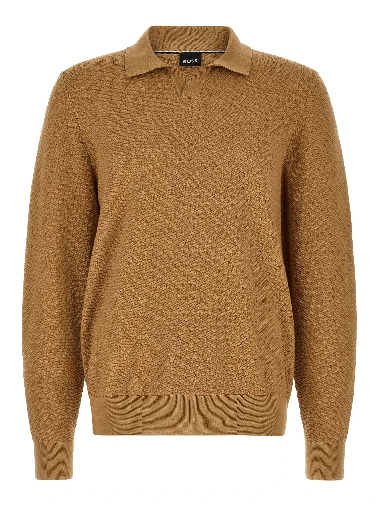 Brown Cotton Polo Shirt