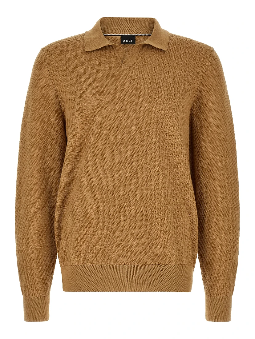 Brown Cotton Polo Shirt
