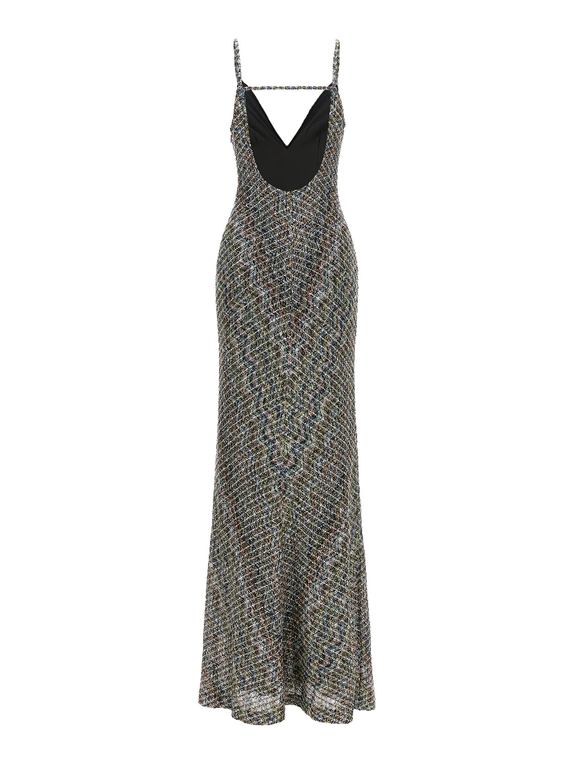 Multicolor Viscose Long Dress