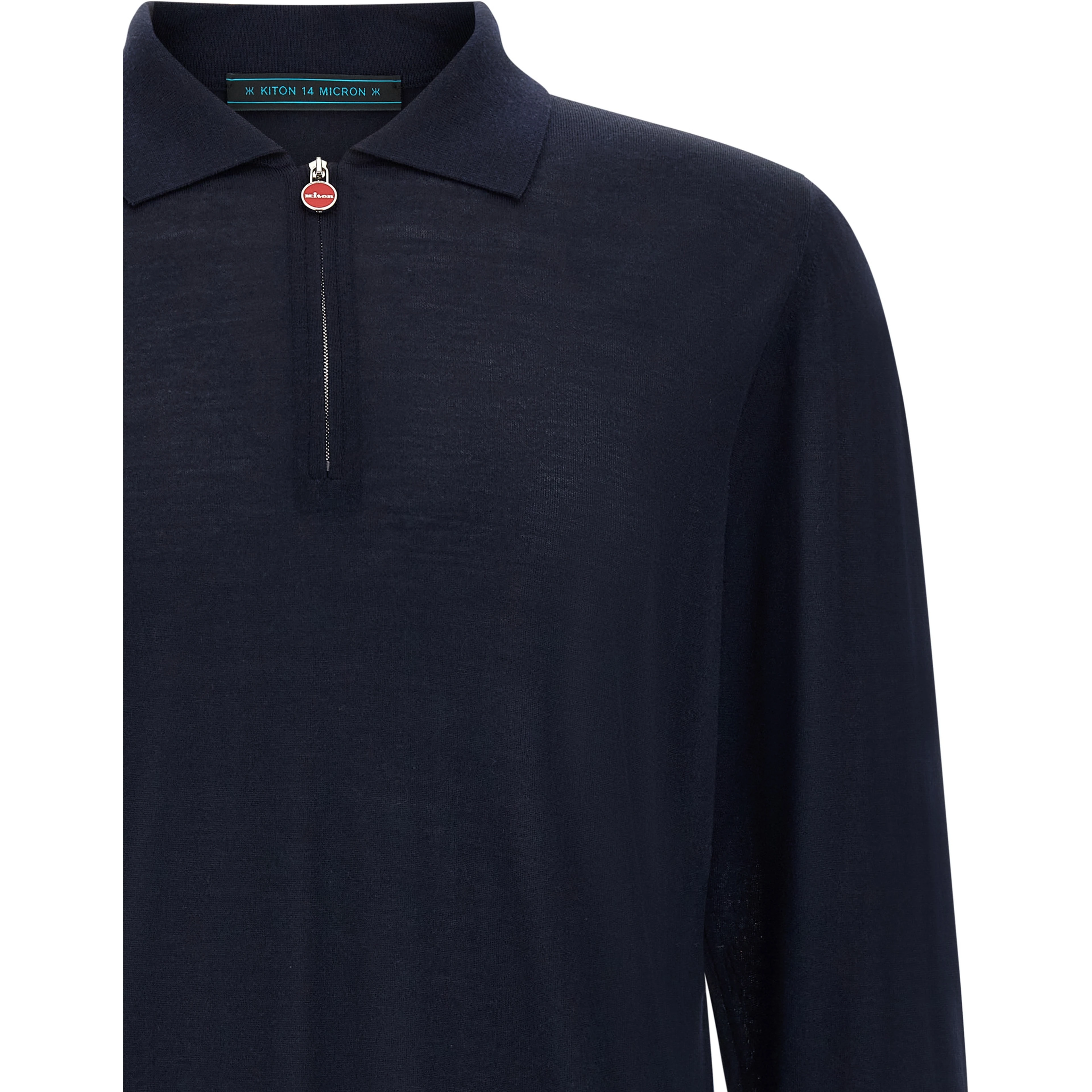 Blue Wool Polo Shirt
