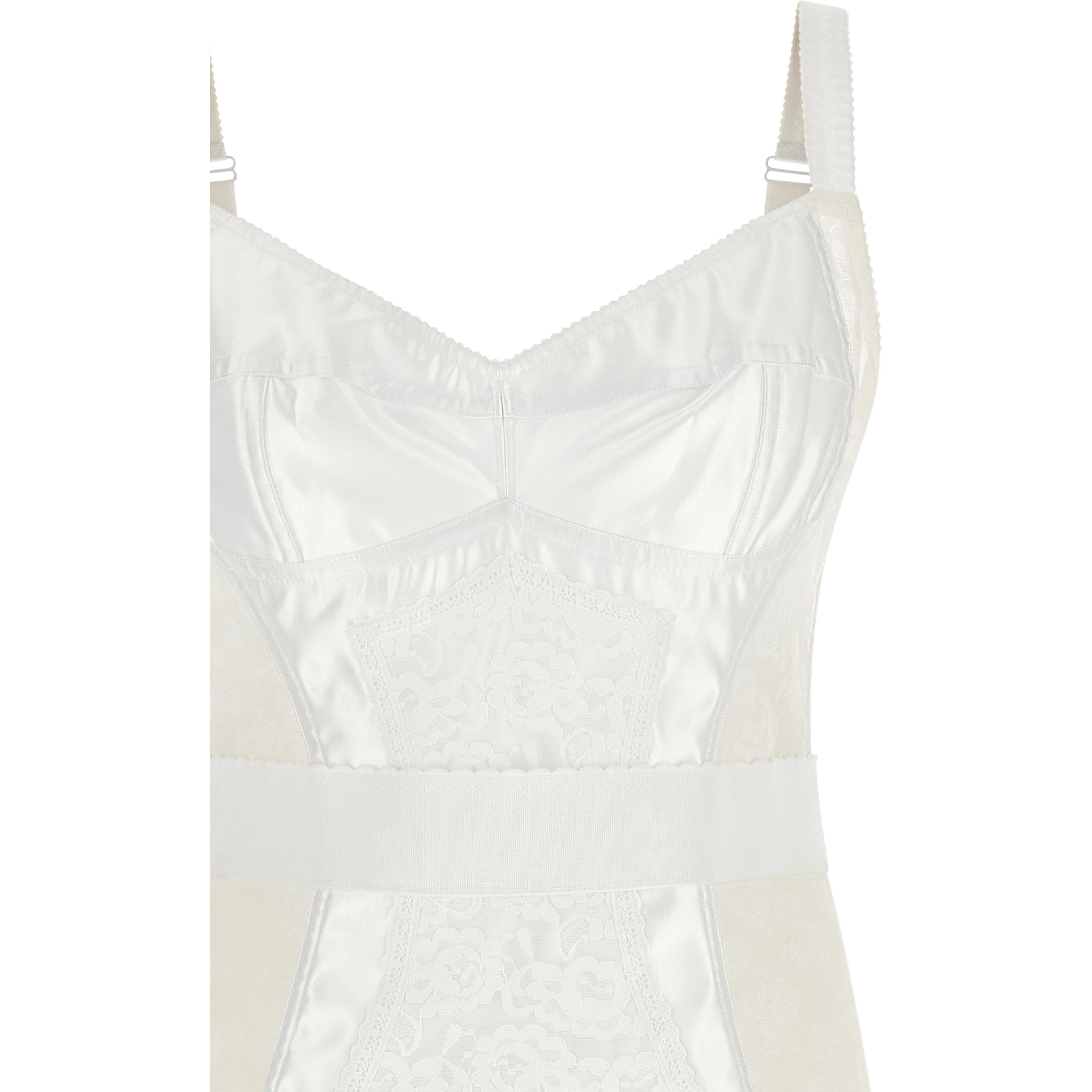 White Polyamide Midi Dress
