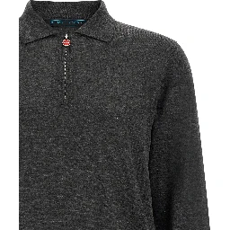 Gray Wool Polo Shirt