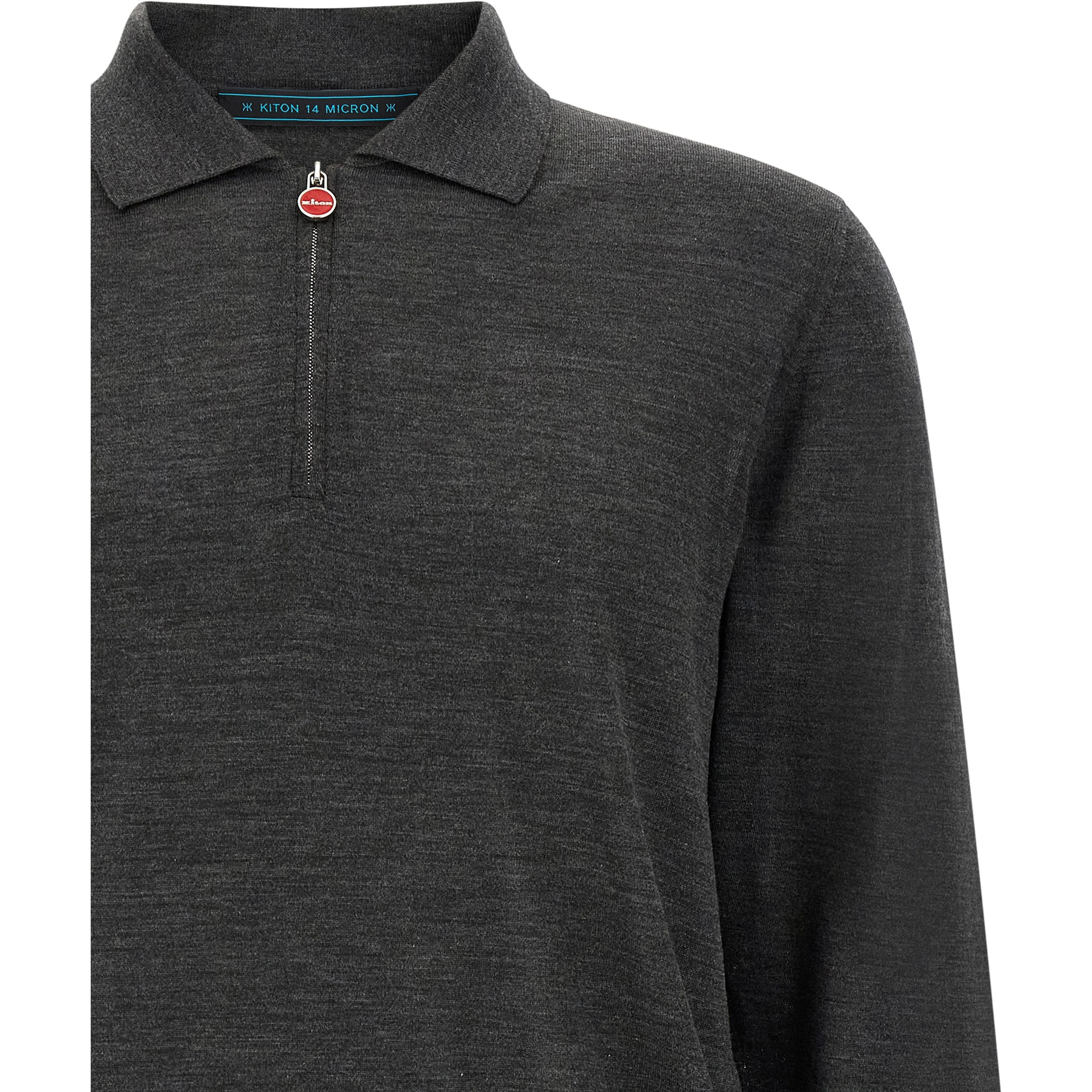Gray Wool Polo Shirt