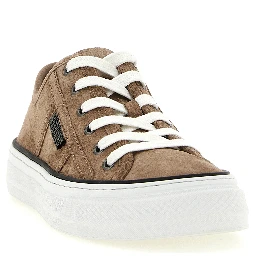 Brown Leather Low Top Sneakers