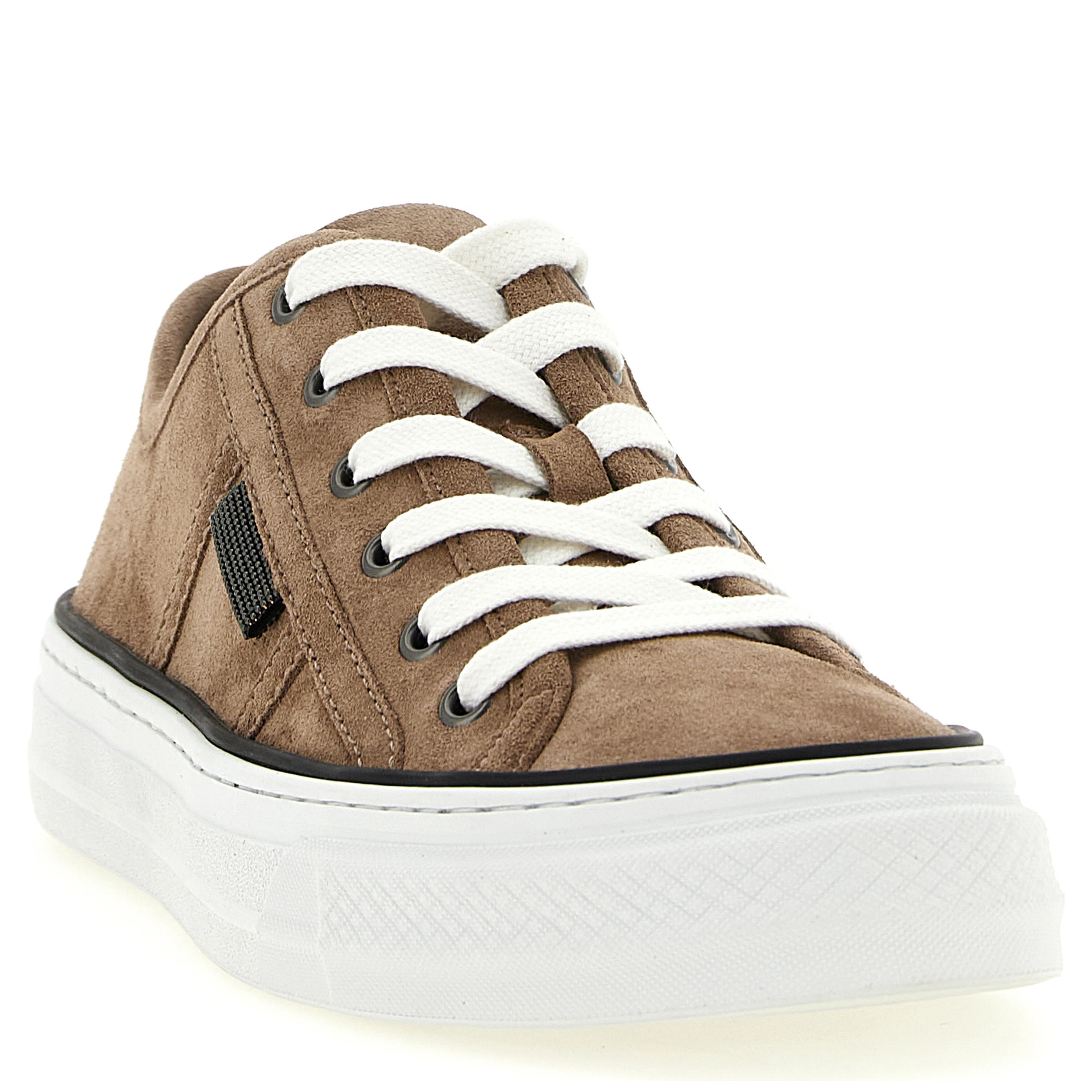 Brown Leather Low Top Sneakers