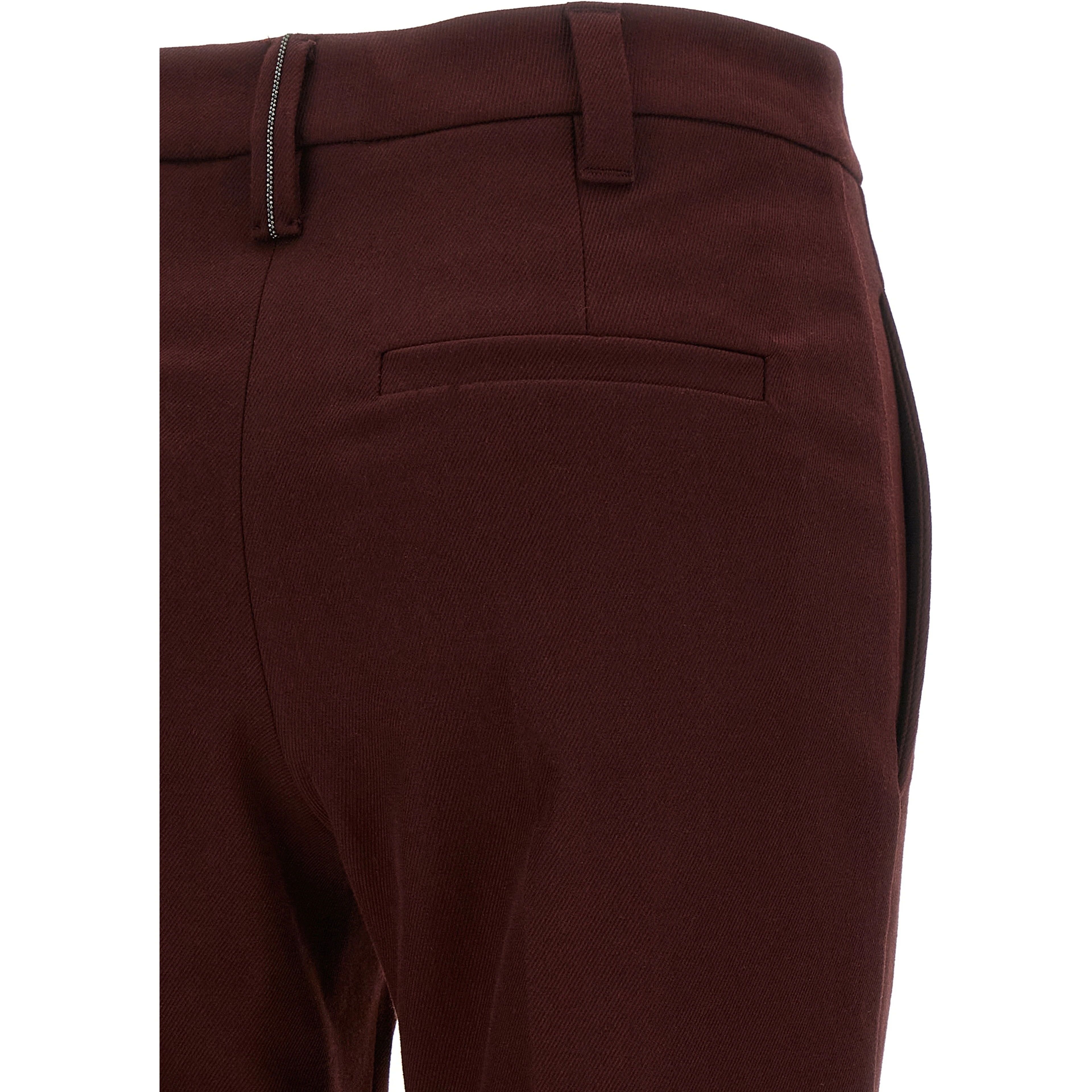 Bordeaux Cotton Casual Pants