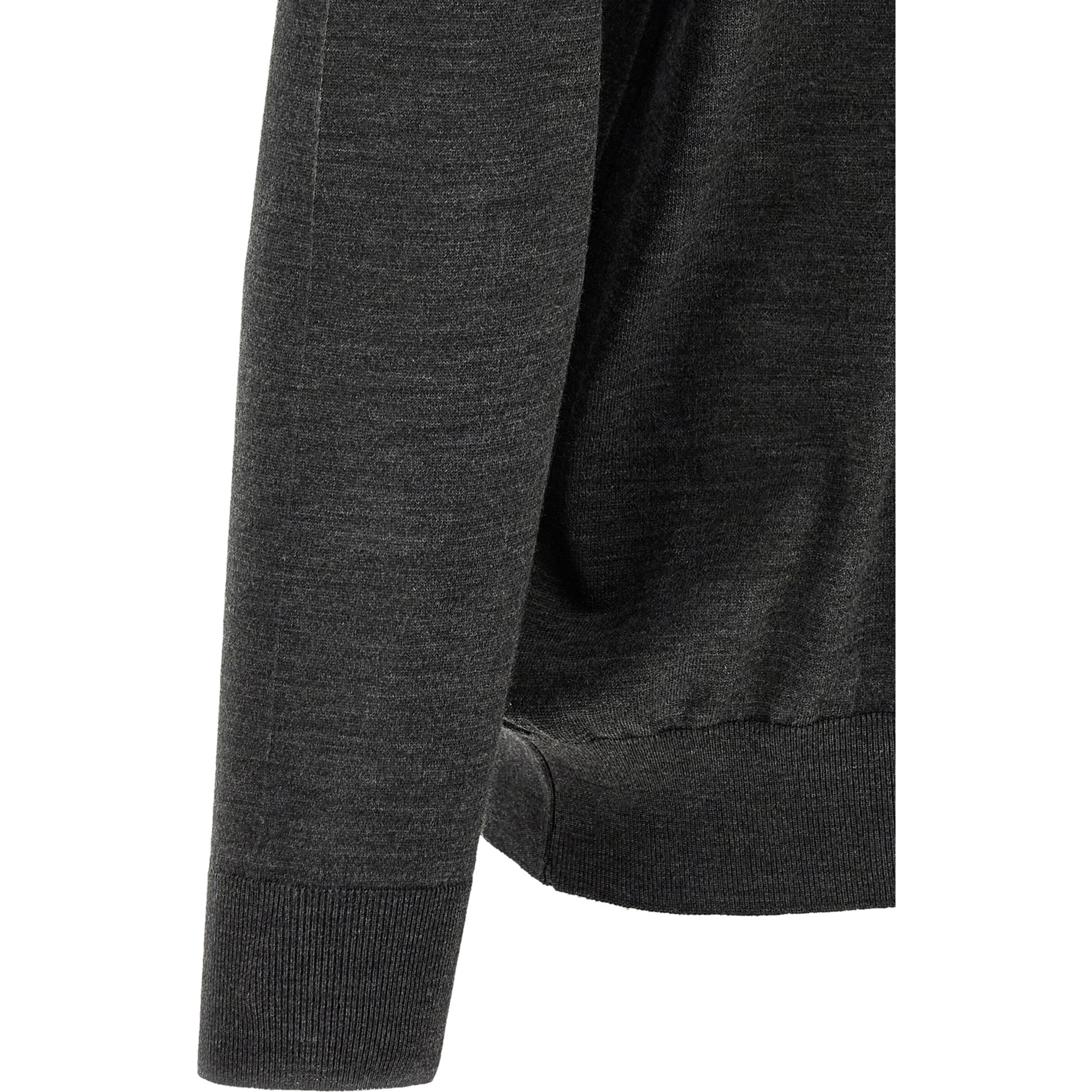 Gray Wool Polo Shirt