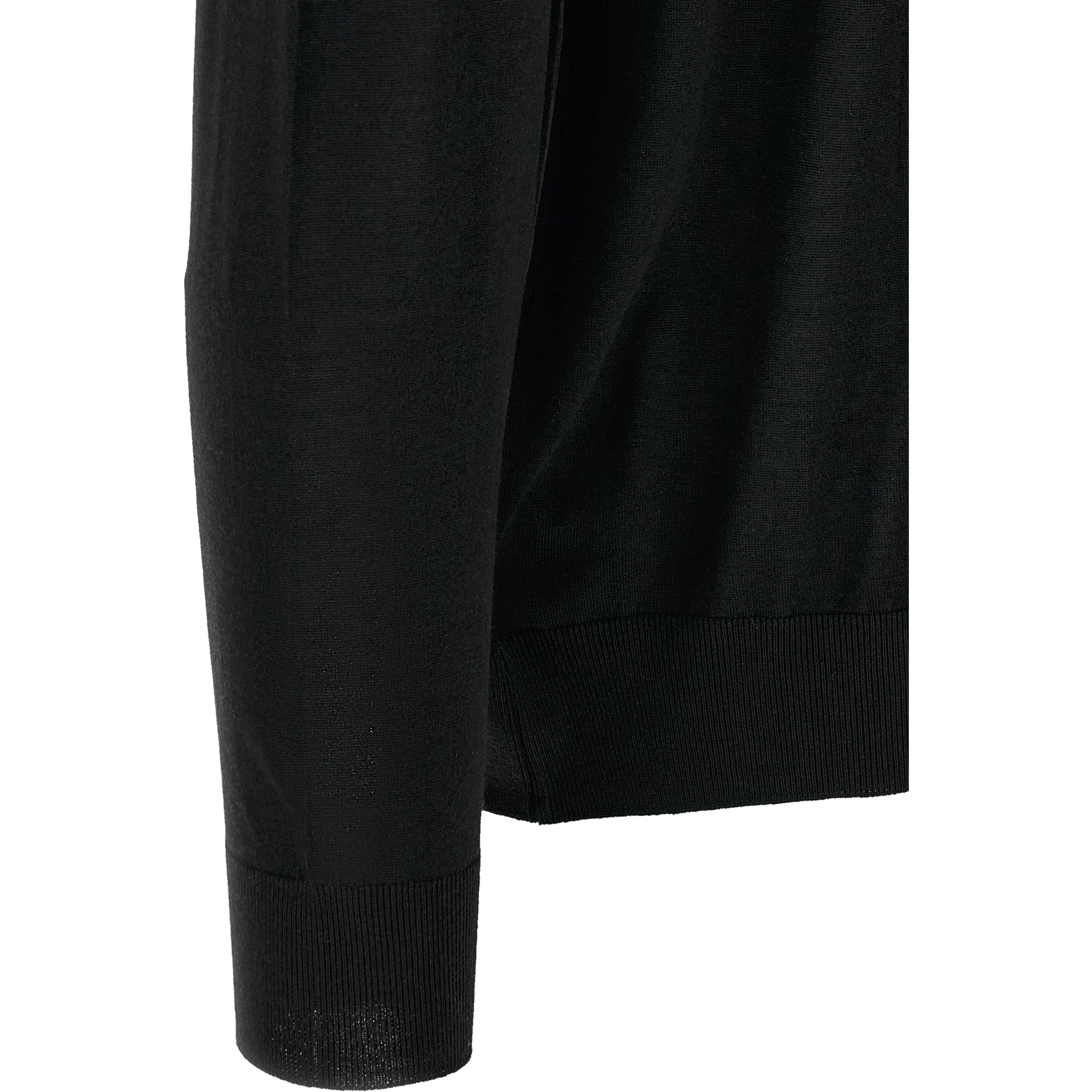 Black Wool Polo Shirt