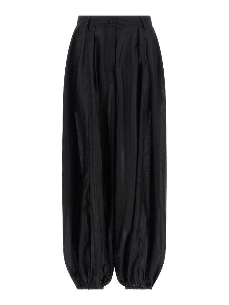 Black Lyocell Casual Pants