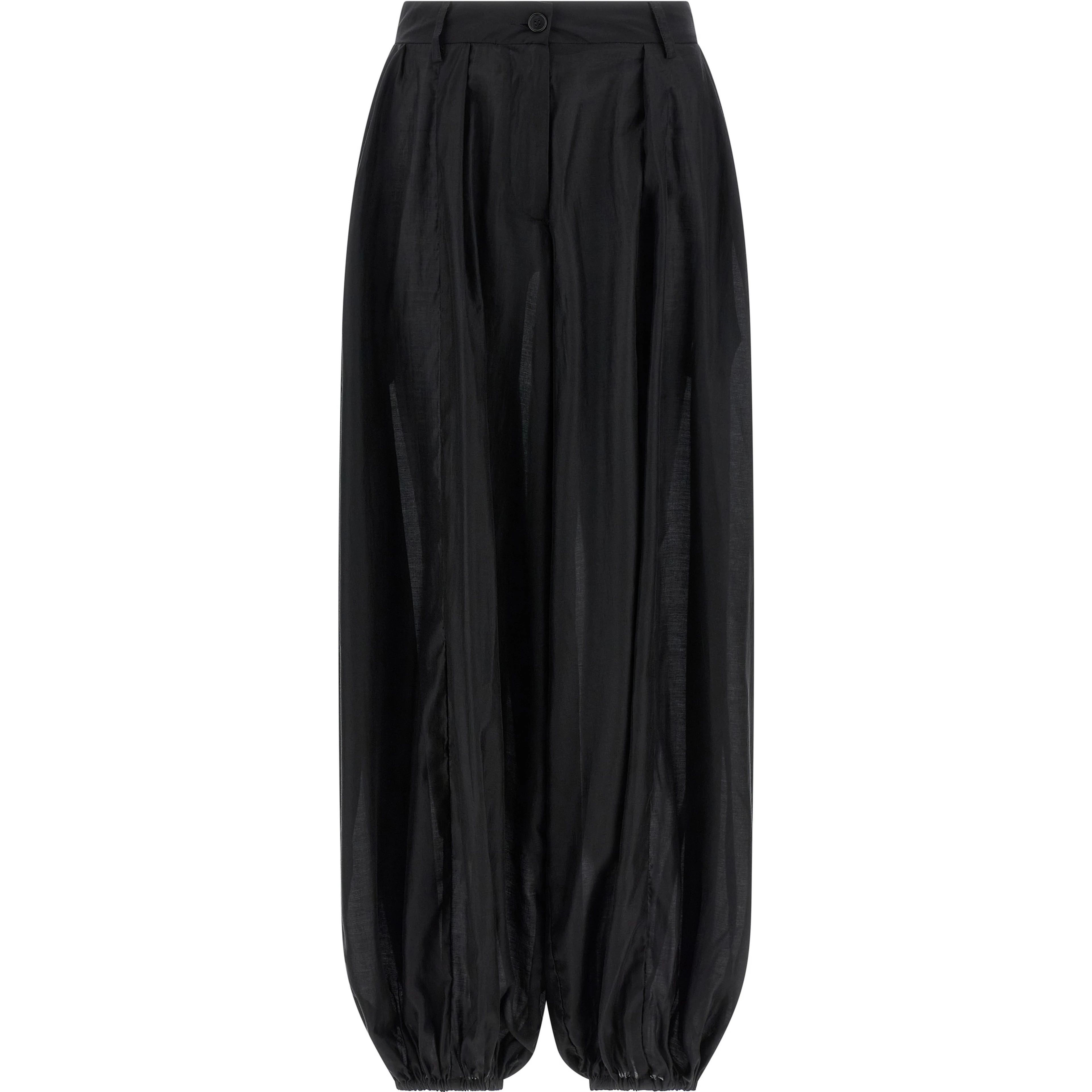Black Lyocell Casual Pants
