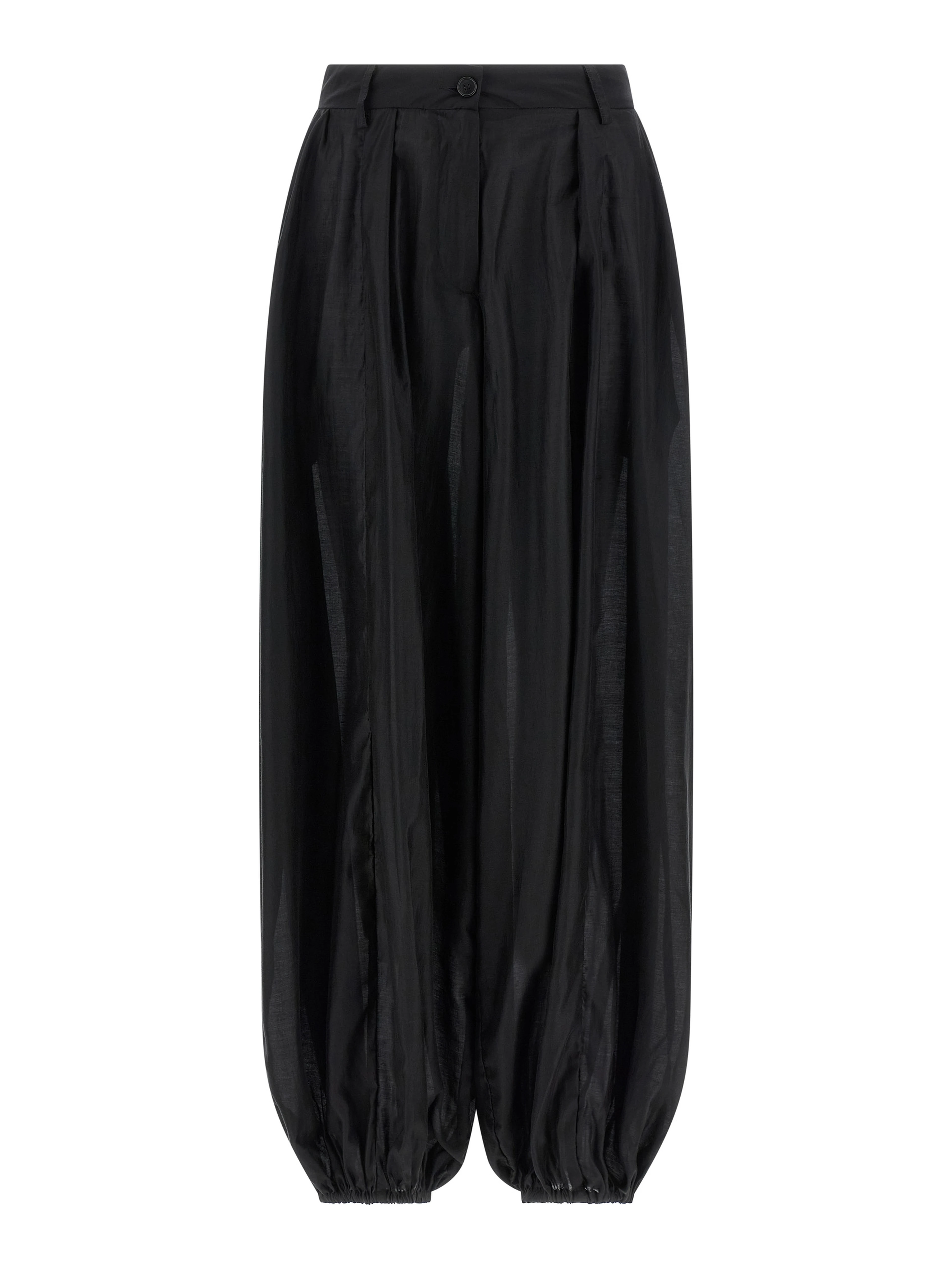 Black Lyocell Casual Pants