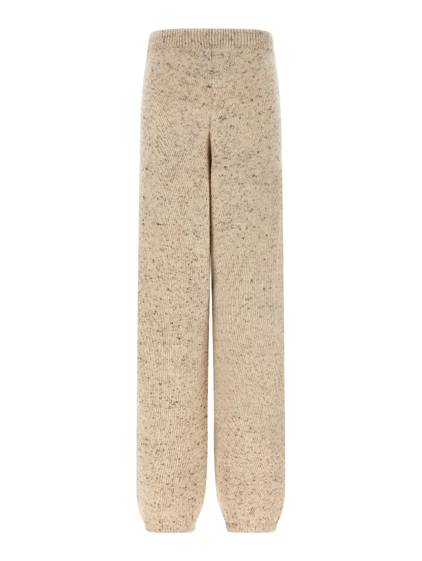 Beige Wool Athletic Pants