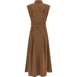 Brown Cotton Midi Dress