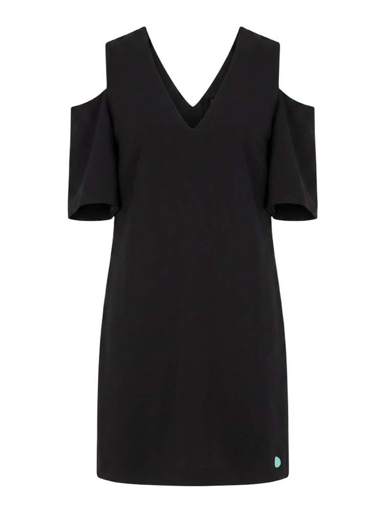 Black Polyester Women Dress