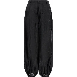 Black Lyocell Casual Pants
