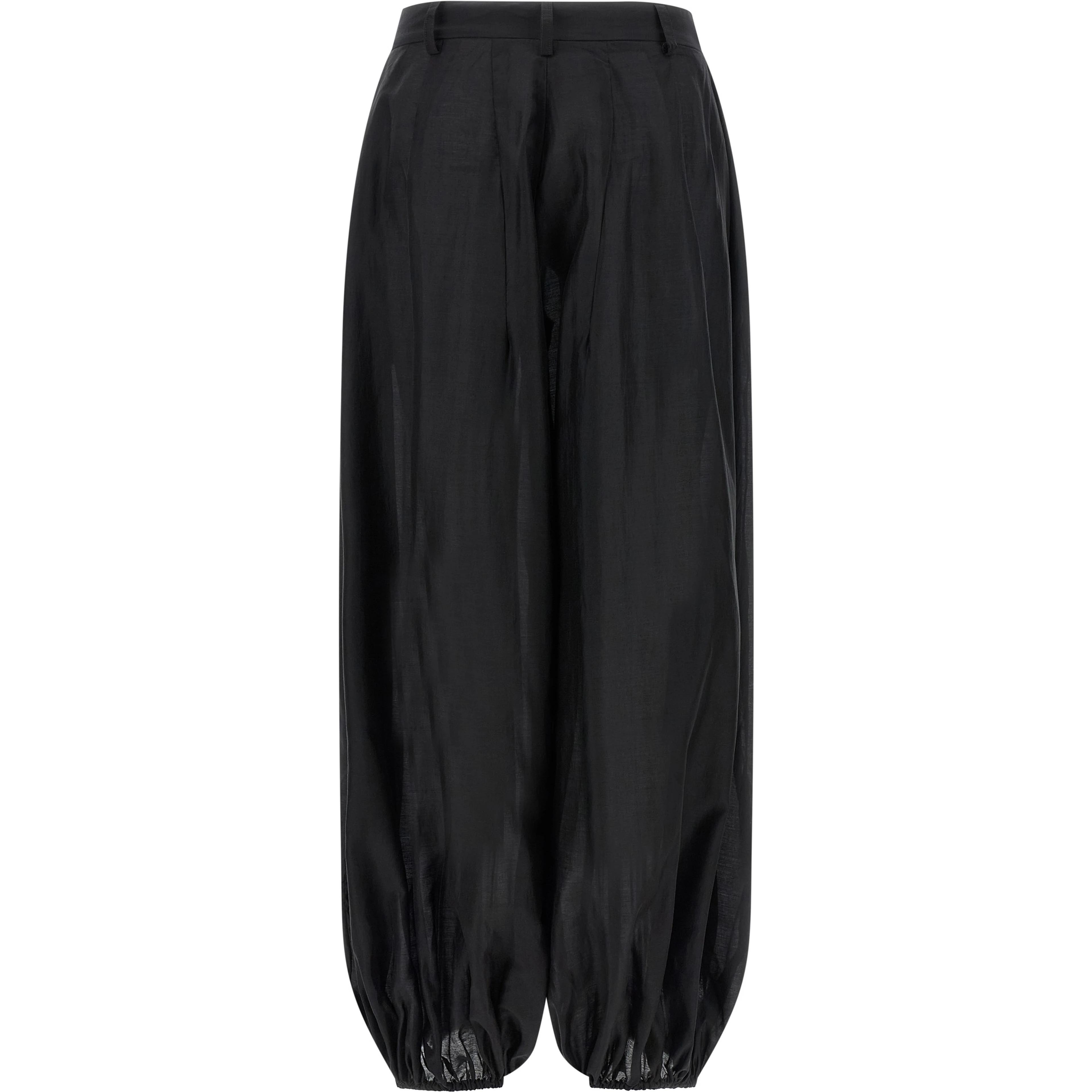Black Lyocell Casual Pants
