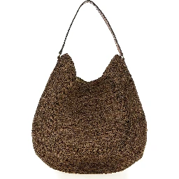 Brown Raffia Shoulder Bag