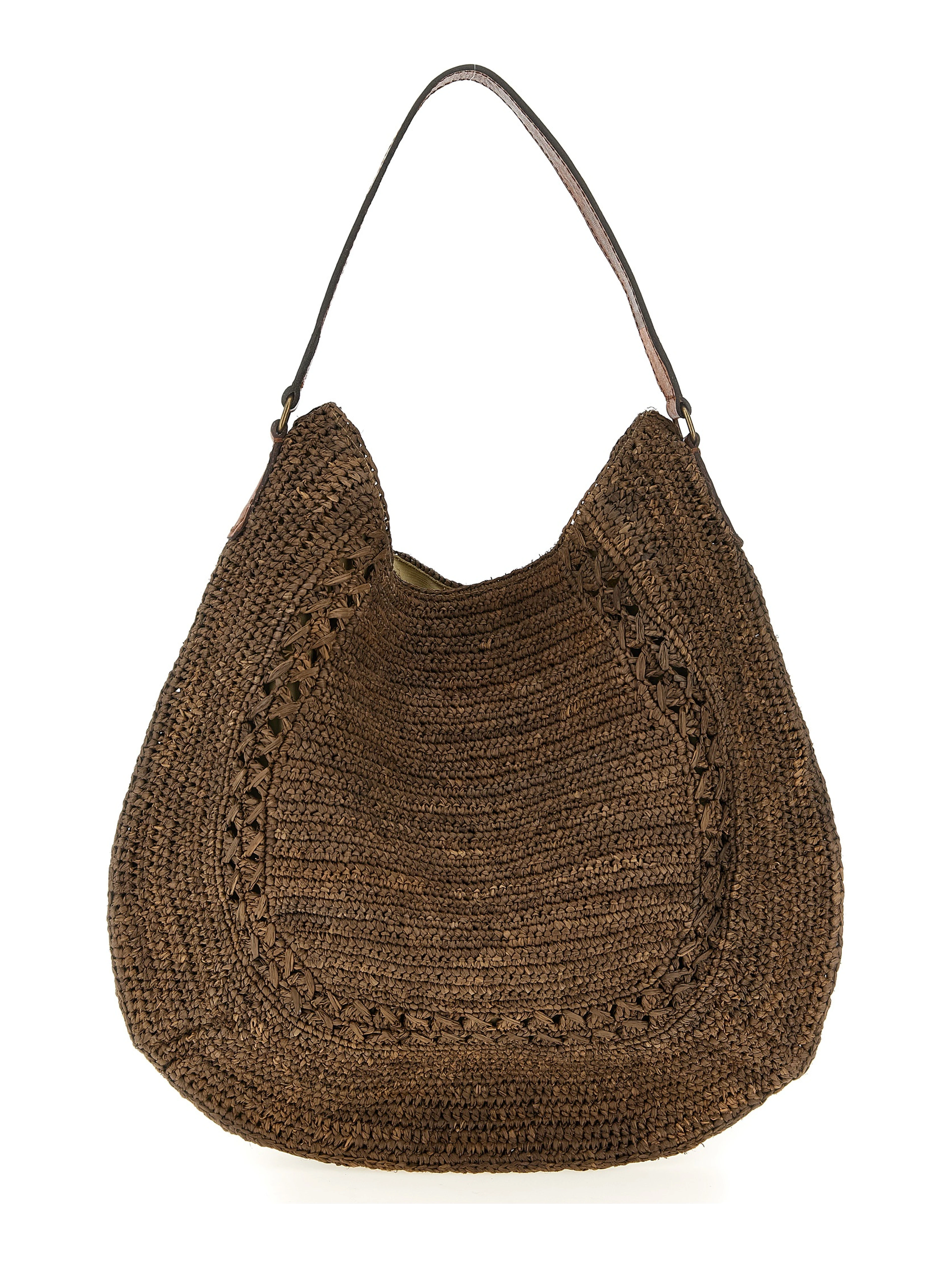 Brown Raffia Shoulder Bag