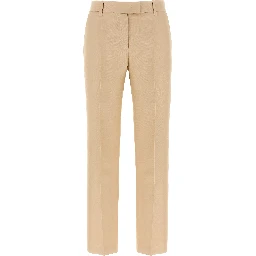 Beige Viscose Chino Pants