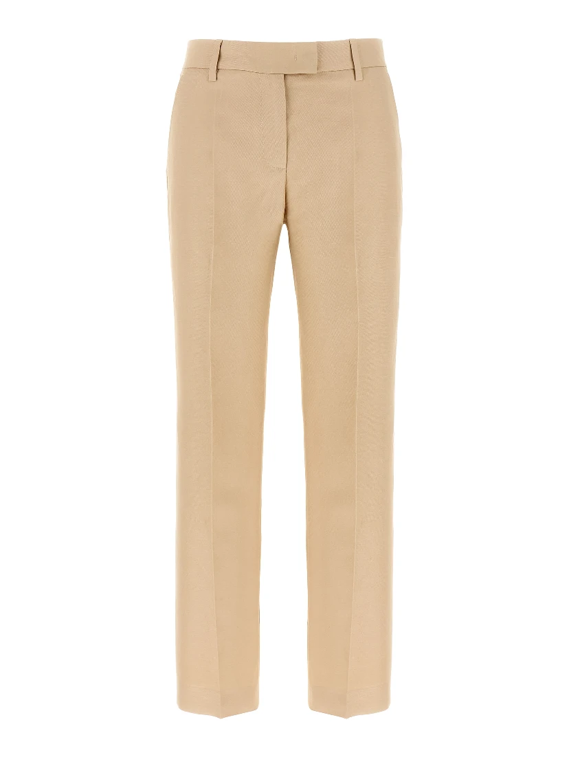 Beige Viscose Chino Pants