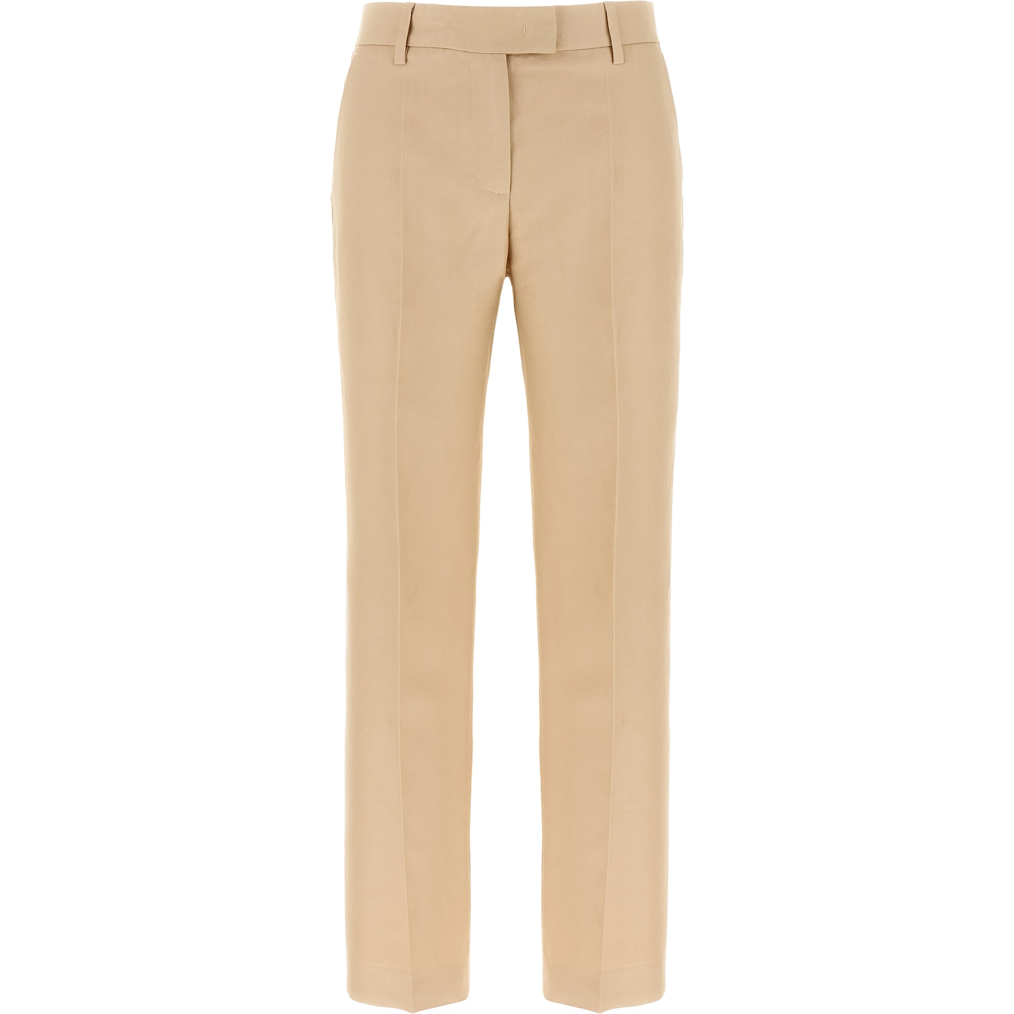 Beige Viscose Chino Pants