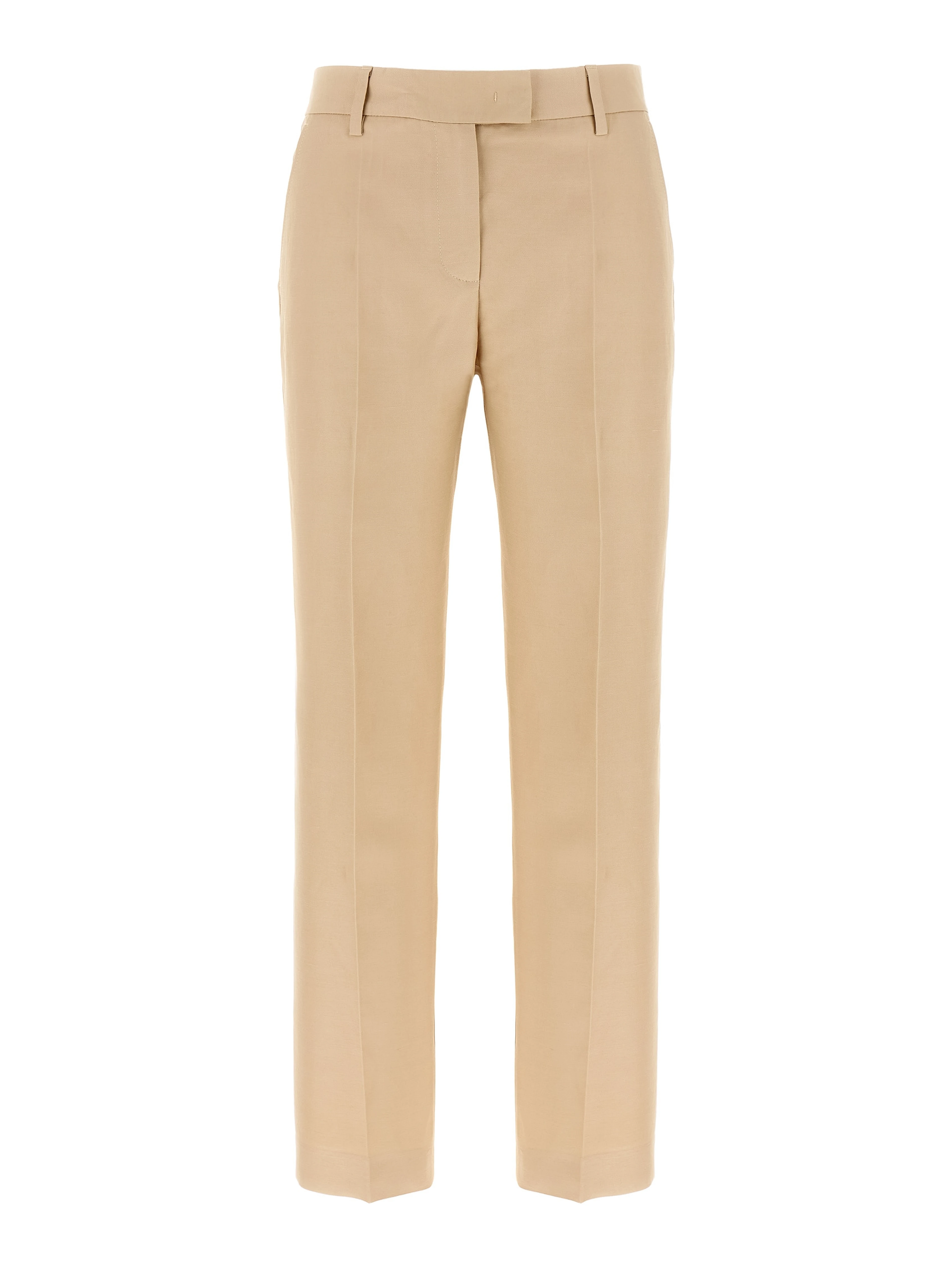 Beige Viscose Chino Pants