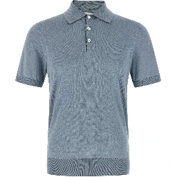 Blue Cotton Polo Shirt
