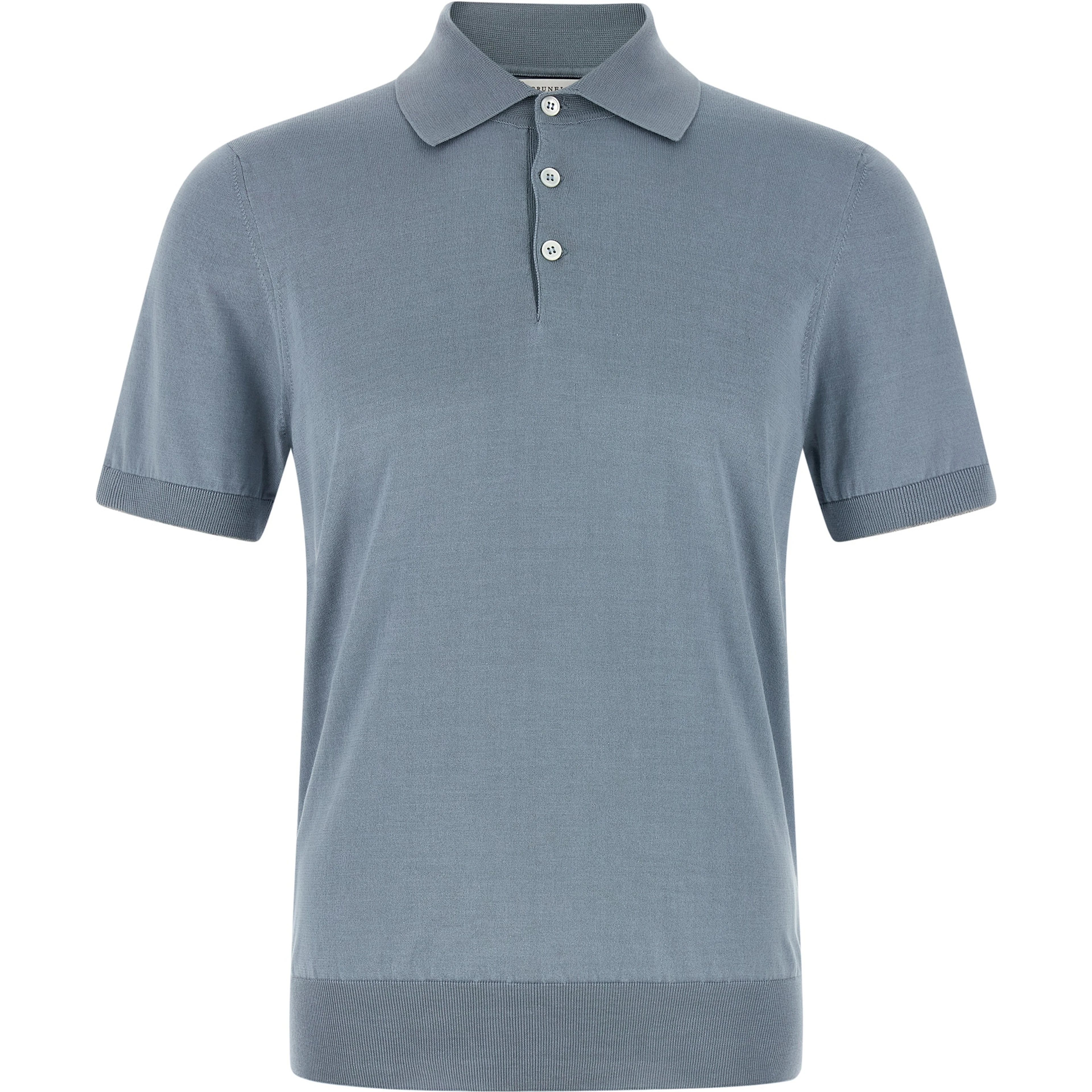 Blue Cotton Polo Shirt