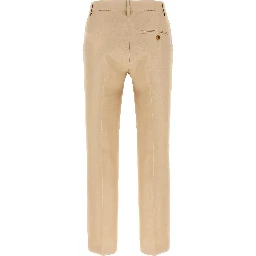 Beige Viscose Chino Pants