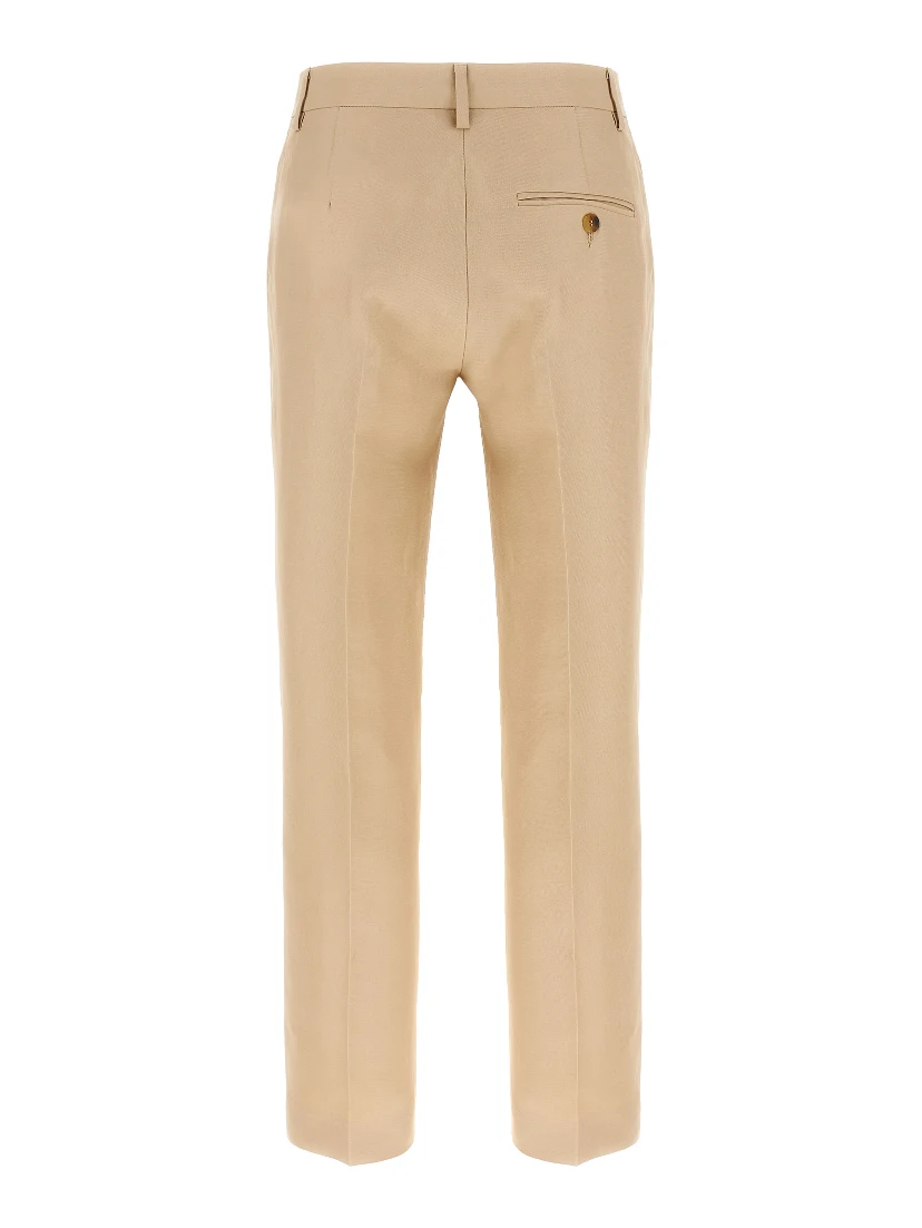Beige Viscose Chino Pants